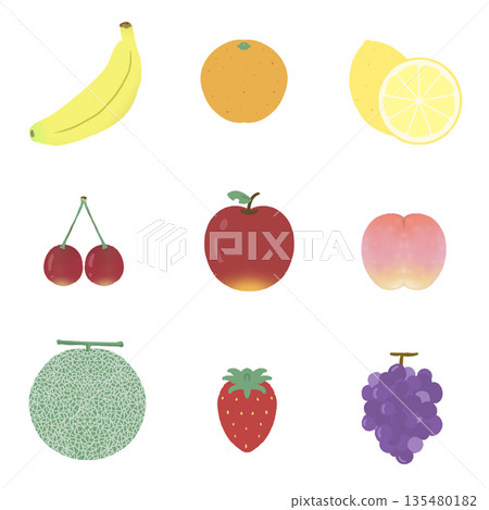 Illustration material of various fruits Illustration material of various fruits 135480182