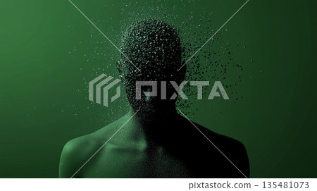 坍塌的人體輪廓 | 數字存在消融成粒子 135481073