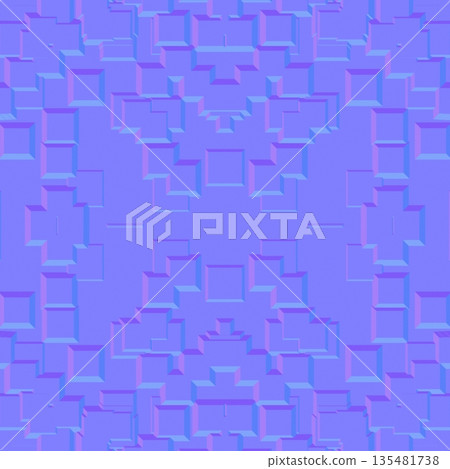 Geometric 3D Block Pattern Normal Map Texture Geometric 3D Block Pattern Normal Map Texture 135481738