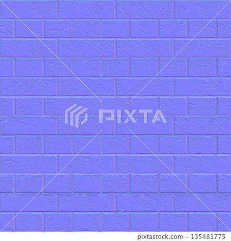 Textured Rectangular Brick Wall Normal Map for PBR Workflow Textured Rectangular Brick Wall Normal Map for PBR Workflow 135481775