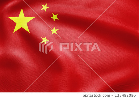 China national flag with red background and yellow stars symbolizing unity China national flag with red background and yellow stars symbolizing unity 135482080