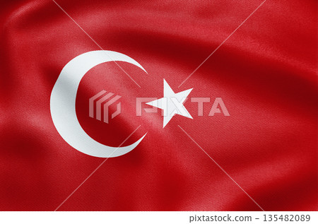 Turkey national flag with red field and white crescent star 135482089
