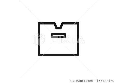 Line icon of a storage box used to organize documents 135482170