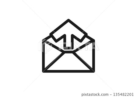 Envelope icon with an arrow indicating sent 135482201