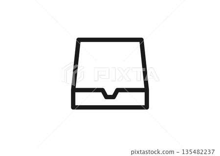 代表收件匣的托盤圖示線條畫 135482237
