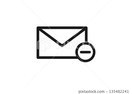 Remove from list envelope line icon 135482241