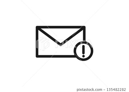 Line icon material of a message requiring attention 135482282