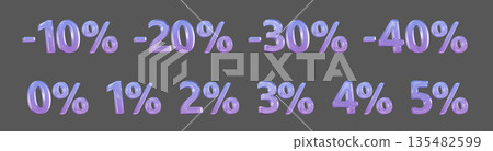 Glossy Percentage Discounts in Pastel Colors on Dark Glossy Percentage Discounts in Pastel Colors on Dark 135482599