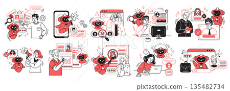 Cartoon Characters in Human Resources Illustrations Cartoon Characters in Human Resources Illustrations 135482734