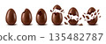Sequence of Chocolate Eggs Breaking 135482787