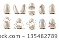Realistic Egg Set with Various Stages Plus Decorations 135482789