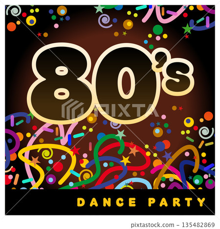 Vector illustration on the theme of the 1980s Vector illustration on the theme of the 1980s 135482869