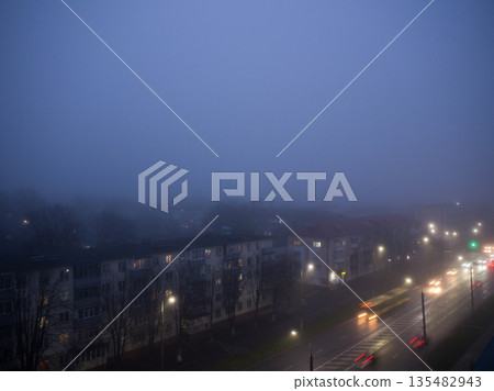 Architectural objects. Autumn. Fog. Architectural objects. Autumn. Fog. 135482943