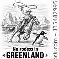 funny satirical illustration anti USA invasion of Greenland protest poster 135482995