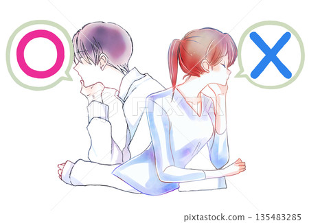 男女擦肩而過——是或否 男女擦肩而過——是或否 135483285