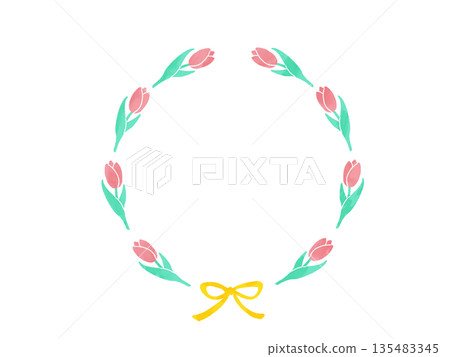 粉紅鬱金香花環 135483345