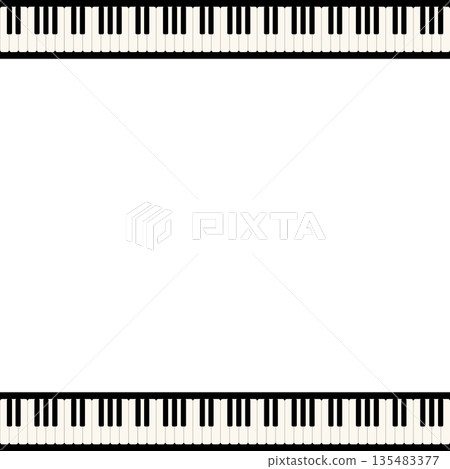 Piano keyboard frame monochrome type Piano keyboard frame monochrome type 135483377