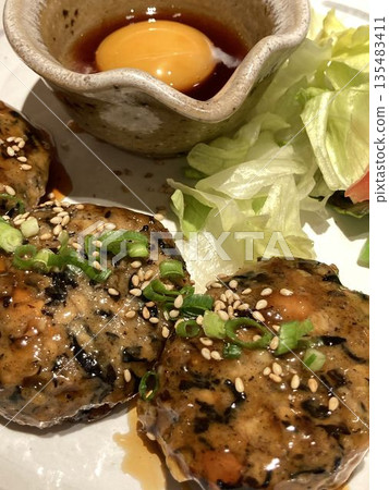 Charcoal grilled chicken meatballs Charcoal grilled chicken meatballs 135483411