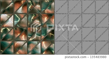 Seamless pattern of pink marble surface. Polished marble via an alpha channel. Seamless pattern of pink marble surface. Polished marble via an alpha channel. 135483980