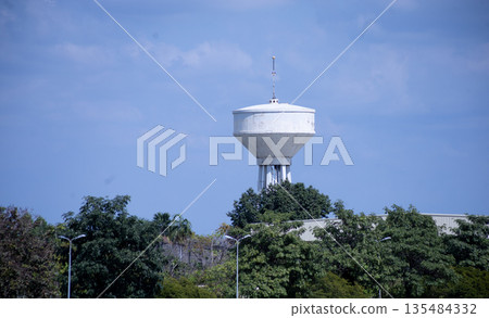 The water tank or plumbing tower 135484332