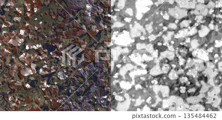 Seamless cave wall surface. Stone background via an alpha channel. Seamless cave wall surface. Stone background via an alpha channel. 135484462