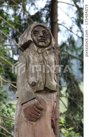 Carpathian Old Woman Figure Made From Wood Carpathian Old Woman Figure Made From Wood 135484859