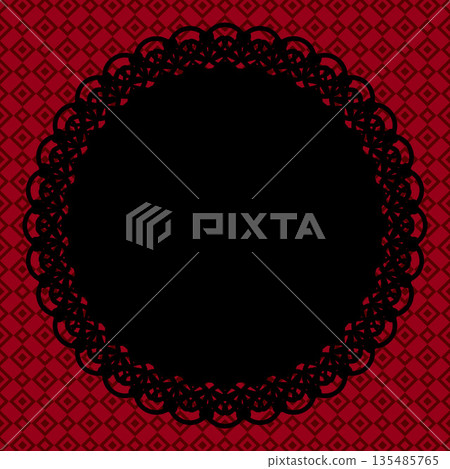 Round lace x geometric pattern ③ (red) 135485765
