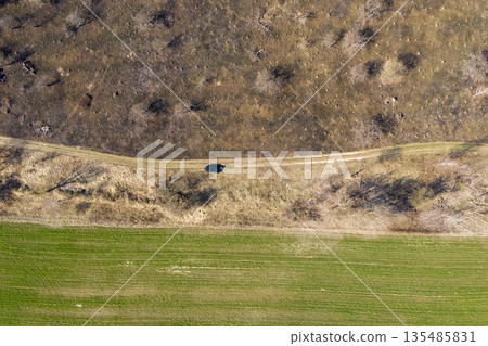 country road, view from above, aerial view 135485831