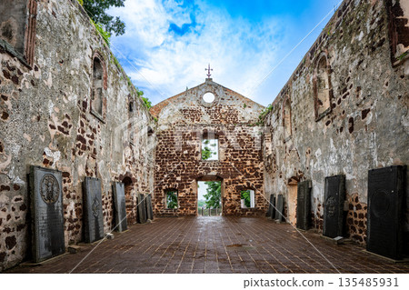 St. Paul's Church ruins and lighthouse in Malacca, Malaysia St. Paul's Church ruins and lighthouse in Malacca, Malaysia 135485931