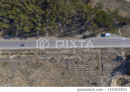 asphalt road, view from above 135485933