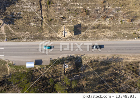 asphalt road, view from above 135485935