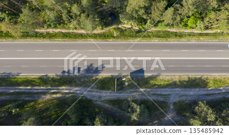 asphalt road, view from above 135485942
