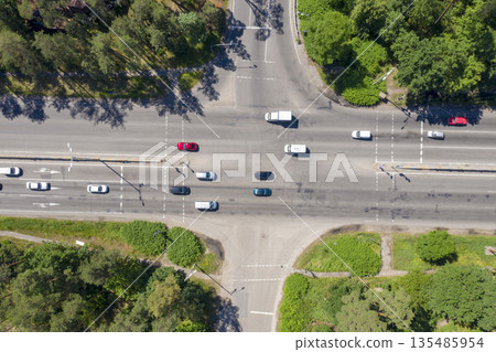 asphalt road, view from above 135485954
