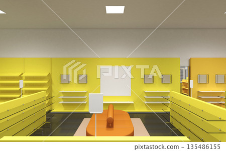 shopping mall, interior visualization, 3D illustration 135486155