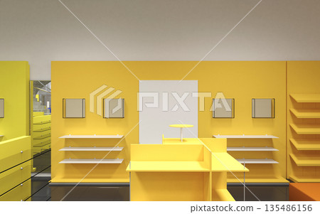 shopping mall, interior visualization, 3D illustration 135486156