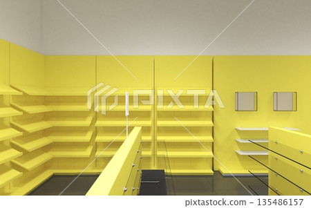 shopping mall, interior visualization, 3D illustration 135486157