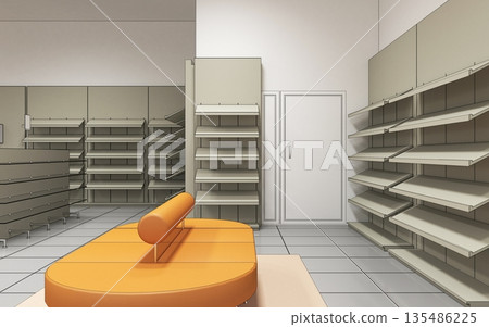 shopping mall, interior visualization, 3D illustration shopping mall, interior visualization, 3D illustration 135486225