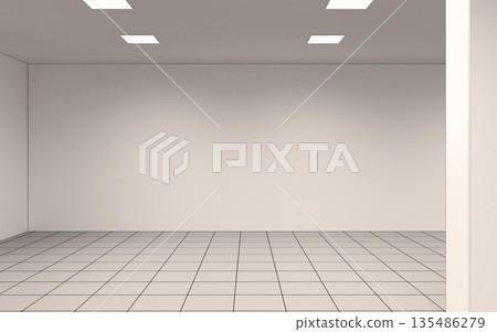 empty room, interior visualization, 3D illustration 135486279