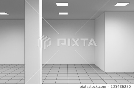 empty room, interior visualization, 3D illustration 135486280