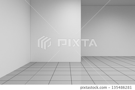 empty room, interior visualization, 3D illustration 135486281