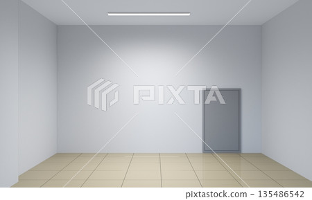 empty pavilion, interior visualization, 3D illustration 135486542