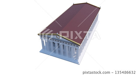 Parthenon, ancient greek temple, visualization, 3D illustration Parthenon, ancient greek temple, visualization, 3D illustration 135486632