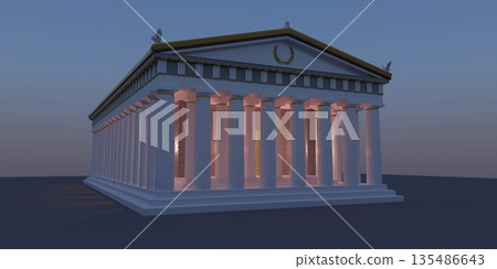 Parthenon, ancient greek temple, visualization, 3D illustration Parthenon, ancient greek temple, visualization, 3D illustration 135486643