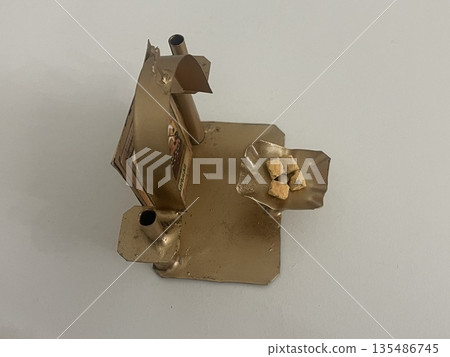 Home altar with candles cross Home altar with candles cross 135486745