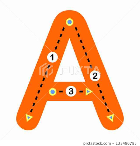 Alphabet Letter A Tracing Practice for Children Alphabet Letter A Tracing Practice for Children 135486783