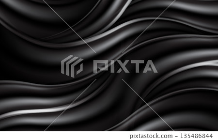 Abstract black glossy wave overlap luxury design modern background vector 135486844