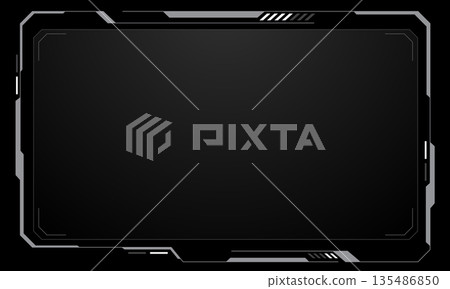 Hud frames white grey user interface elements design modern technology futuristic control panel screen digital hologram window gaming menu touching cyber monitor set on black background vector 135486850
