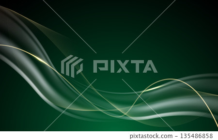 Abstract gold glossy wave overlap luxury on green design modern background vector Abstract gold glossy wave overlap luxury on green design modern background vector 135486858