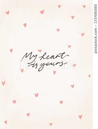 Poster illustration of hearts and lettering. Romantic love symbol perfect for Valentines Day holiday, wedding designs, posters, invitations and festive decor. Poster illustration of hearts and lettering. Romantic love symbol perfect for Valentines Day holiday, wedding designs, posters, invitations and festive decor. 135486860