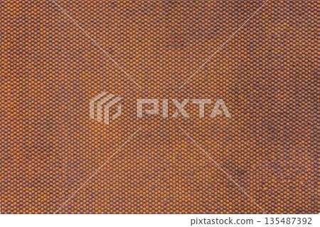 rusted steel sheet texture with embossed spherical indentations pattern 135487392